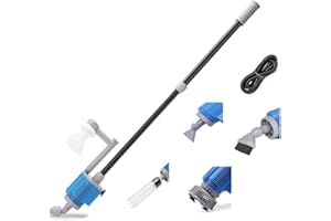 Zooma Pulitore elettrico per acquari, per acquari, alghe, ghiaia, sporco, pompa per cambio acqua