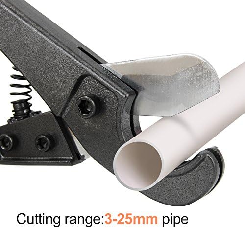 PVC Pipe Cutters,Htinac Pipe and Tube Cutter One-hand Fast Pipe Cutting Tool with Ratchet Drive for Cutting PVC, and PPR Pipe, Perfect for Plumbers, Home Handy Man and More - Gray
