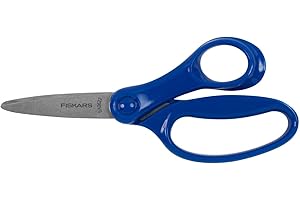 Fiskars Tijeras infantiles, Tijeras para niños grandes de 8 a 11 años, para diestros, Longitud: 15 cm, Azul, 1067849
