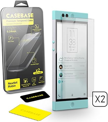 CaseBase® - NEXTBIT ROBIN - Premium Tempered Glass Screen Protector TWIN PACK for Nextbit Robin ( 2016 ) ** DOUBLE GLASS ** 2 in 1