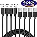 Price comparison product image Micro USB Charging Cable,[4 Pack] Extra Long Fast Charger Cord High Speed Android Micro USB Charging Cables for Samsung Galaxy S7/S7 Edge/S6/S5/S4/S3,Note5/4/ 3,HTC,PS4,Echo Dot(2nd Generation),LG G4,Honor 6X,Kindle,Android Smartphone