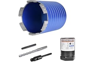 VRIETINA M16 Turbo Diamant Dosensenker 82mm inkl. SDS-Plus | 70mm Nutzlänge | 6 Diamantsegmente | Diamant Bohrkrone Kernbohrkrone Dosenbohrer, mit Zentrierbohrer, für Beton, Mauerwerk, Ziegel, Poroton, Putz