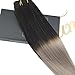 Sunny 120g/7pcs Dip Dyed Hair Extensions Clip Natural Black to Grey Remy Straight Human Hair Clip in Extensions 20inch