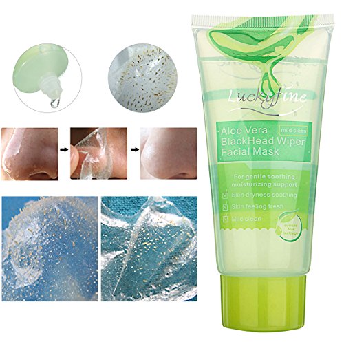 Aloe Vera Gesichtsmaske, LuckyFine zweite Generation black mask / mitesser entferner / schwarze maske / peel off maske / black head killer / gesichtsmaske schwarz / mitesser maske / blackhead maske / blackhead killer maske / blackhead / 100g Aloe Black Head Acne Killer Aloe-Saft Mitesser Kristall Crystal-Maske - 4