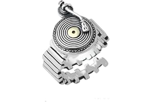 IMINI DJ Music Vinyl Disc Maker Bague ouverte réglable extensible pour phalanges majeures Ajustement confortable Style tendance Hip Hop Bijoux pour homme femme Cadeau petit ami, Métal, Aucune pierre