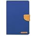 Produktbild iPad Mini 2/3 Canvas Diary Cover [Card slots Wallet ] Silicone soft Case Rexang Magnet buckle Bookstyle with Video Stand Function For Apple IPAD mini (iPad Mini 2/3, Blau)