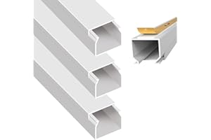 ARLI Kabelkanal 25x25 mm Weiß – 4m selbstklebend & schraubbar Installationskanal IP40 PVC mit Bodenlochung Universal Kabel Kanal