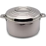 BLUEBERRYS 100% Stainless Steel Thermoware Hotpot Casserole with Unique Locking System, (Silver, 5000 ml)