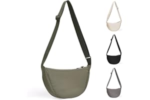 HMCEY Borsa Mezzaluna a Spalla,Borsa Marsupio Tracolla,Halfmoon Bag Crossbody,Hobo Bag,Borse de Spalla Casual con Tracolla Regolabile,Borse a Mano Nylon Portatile per Viaggio, Shopping, Lavoro