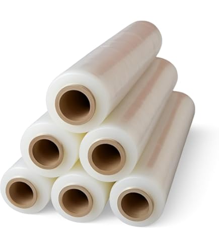 Roll Spachtel 6 Rollen Palettenfolie Klar – 400 Mm Breit, 17my, Nicht Verlängerter Kern, Zum Dehnen & Schrumpfen Verpackungs Papier