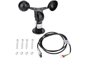 Risegun 0-10V Signalausgang Windgeschwindigkeitssensor, Aluminiumlegierungs Anemometer, 360 Grad Windgeschwindigkeitsmessung Windmesser für Meteorologische Forschung und Aktivitäten im Freien