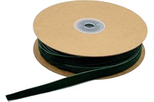 HugeDE 1cm 20 Meters Christmas Velvet Ribbon Single Face Ribbon for Xmas Wedding Wrapping Crafts Decoration Favors Green