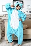 Feoya Cosplay Kostüme Tier Kinder Unisex Flannel Tierkostüme Cartoon Elefant Nachtwäsche Pyjamas Winter Schlafanzug Beste Geschenk für Weinachten Jumpsuit Halloween Kinderparty Größe XXL - Blau -