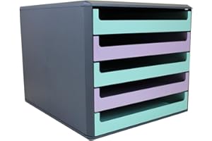 METZGER + MENDLE Schubladenbox, Gehäuse Anthrazit, Recycling Blauer Engel, Pastell