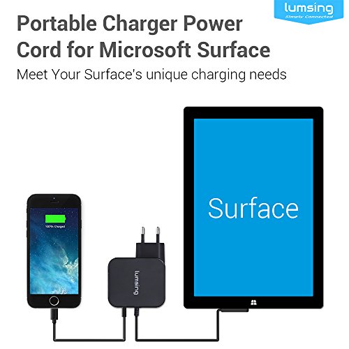 Lumsing Netzteil Ladegerät AC Adapter 12V 2.58A 36W Mit USB QC 3.0 Für Surface Pro 3/ Pro 4 i5 i7 Tablet Mit EU Stecker Schwarz - 7