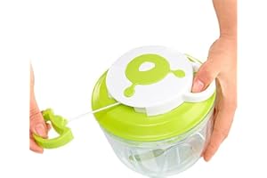 Hachoir Manuel,Hachoir à viande de Légumes Fruits 1000ML, 3 Lames Manuelle Cuisine Coupe oignon, Ail, Mini hachoir mixeur, Machine à Couper Noix, Vanille, Aliments pour Bébés