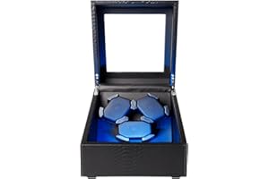 Homria-Appliance Automatic Watch Winder, Dustproof Watch Storage Box Sensor Light Watch Display Box with 3 Winder Positions and 3 Storage Spaces, Unisex