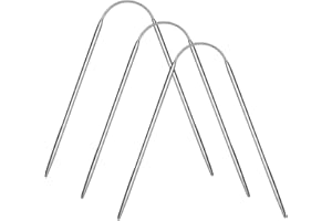 NOKDAL 3 Aiguille a Tricoter Circulaire Interchangeable Aiguilles à Tricoter Double Pointe Circulaires en Acier Inoxydable Aiguilles à Tricoter Rondes Set Lot d'Aiguilles Circulaires pour Projet de Tissage