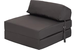 Ready Steady Bed Comoda Sedia Pieghevole Z-Fold | Divano Letto Futon Leggero 168x60cm | Resistente all'acqua Letto Pieghevole con Poggiatesta | Materasso Zbed dal Design Ergonomico (Grigio scuro)