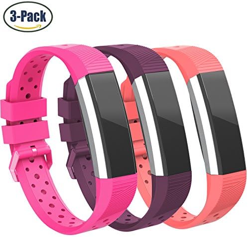 RETECK Fitbit Alta and Alta HR Soft Silicone Straps Small (5.5" - 7.5"), Adjustable Accessory Replacement Sport Bands With Sixteen Colors for Fitbit Alta and Alta HR Women Men - 3 Packs