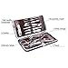 LUPO® 12 Pcs Manicure Pedicure Grooming Set - Professional Nail Care Clippers Scissors Cuticle Kit and Travel Case
