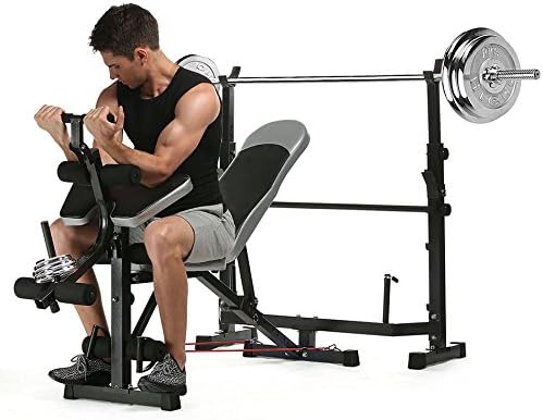 Greenhow Fitness Olympic weight bench with rack and leg extension