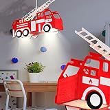Feuerwehr Auto Hänge Leuchte rot Pendel Lampe Kinder Spiel Zimmer Beleuchtung Globo 15726 - 3