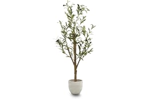 Maia Shop Plantas Decorativas - Olivo Artificial Minimal 105 cm - Planta Artificial Decorativa para Hogar y Oficina, Árbol Artificial Realista con Maceta Incluida, Estilo Mediterráneo Moderno