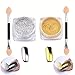 DiChi Mirror Nail Glitter Powder 2 Box 2-3g-Gold Silver Pigment Powder Nail Art Chrome-Glitter Dust Powder - Decoration Nails Art-Beauty Makeup Cosmetics Tools Kit with 2Pcs Sponge Stick