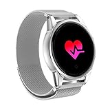 UKCOCO Sport Smart Watch mit GPS Kamera Unterstützung Pulsmesser Stoppuhr Tacho Bluetooth Smartwatch Activity Tracker für Android IOS Telefon (Silber)