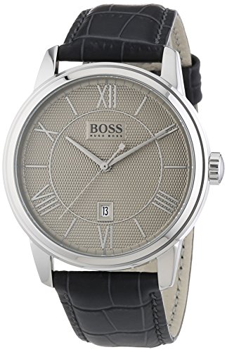 Hugo Boss Herren-Armbanduhr XL CLASSICO ROUND Analog Quarz Leder 1512975