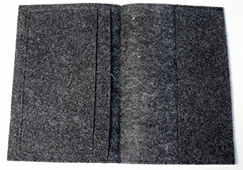 Mutterpasshülle Wollfilz anthrazit Füßchen & Herzchen - 2