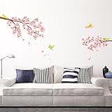 Decowall DW-1303 Kirschblüten & Vögel Wandsticker Wandaufkleber Wandtattoo Kinderzimmer - 4