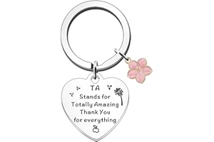 JETTOP TA Gifts for Women Teaching Assistant Gifts Keyring Ta Stands for Totally Amazing