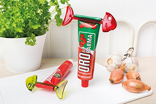 koziol Tubenschlüssel 2er-Set Rollmops, Kunststoff, transparent rot, 1.2 x 5 x 13.7 cm - 2