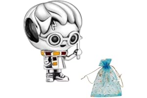 JABEDE Charm de Plata S925 Inspirado en la Saga de Harry, Compatible con Pulseras de Principales Marcas, Incluye Bolsa Negra Elegante - Ideal para Fans de H.P. (HARRY), estandar