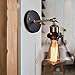 Produktbild Vintage Minimalist Wall Lighting Single Adjustable Socket Corridor Rustic Sconce Metal Iron finsh Bell Clear Glass Light shade Funnel Designe Wall Lamp Vintage Industrial Loft Style 1-Head for E27