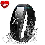 Runme Fitness Tracker Watch with Heart Rate Monitor, IP67 Water Resistant Activity Tracker with Sleep Monitor, Bluetooth Pedometer Bracelet Wristband with Call/SMS Remind for iOS Android Smartphone