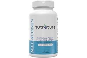 NUTRETURE melatonin 10mg 120 Tablets Sleep aids for Adults | melatonina 10mg para adultos Sleep Supplement | Non-Habit Forming melatonin Extended Release
