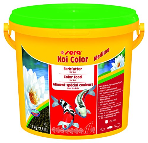 sera 07021 Koi Color Medium 3,8 Liter (4 mm) das Farbfutter für farbenprächtige, vitale Koi zwischen 12 und 25 cm