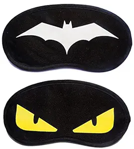 Jenna White Bat Yellow Eye Cartoon Face Sleeping Eye Mask (Pack of 2)