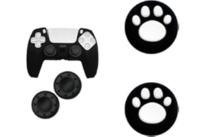 CUZKC Housse cover POUR PS5,Coque Protection en Silicone avec Capuchon Joystick pour ps5 Housse de Protection Antidérapante pour ps5 Housse en Silicone pour ps5 Manette,(Noir)