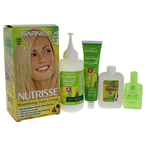 Garnier Nutrisse Nourishing Color Creme With Fruit Oil Concentrates, Level 3 Permanent, Extra-Light Ash Blonde 111