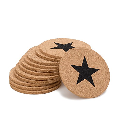 GA Homefavor Kork Untersetzer mit Dekor, 12er Set, 0,5 cm dick - 2