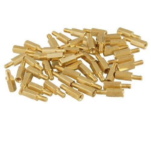 50 Stück Messing Schraube noch Abstandsbolzen Sechskant Spacer M3 Männlich X M3 weiblich 10 mm Länge