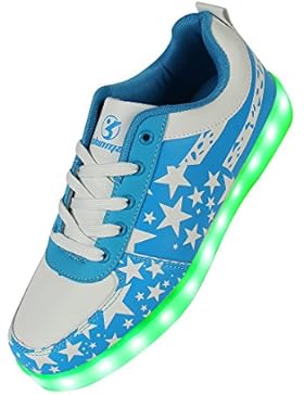 LED Schuhe,Shinmax Leuchtende Sneakers Unisex 7 Farbe USB Aufladen Leutchtschuhe Sport LED Kinderschuhe für Unisex-Erwachsene...