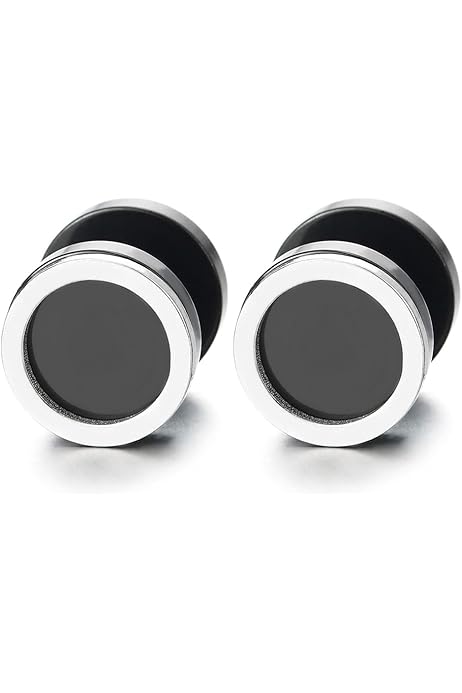 Fake Plug Orecchini Cerchio 12mm Acciaio Inox Finti Dilatatori