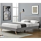 Polsterbett Toledo 140 x 200 cm mit Lattenrost - hellgrau