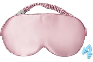YUNCHI Sleep Mask,Silk Eye Mask for Sleeping Women/Men/Girls,19 Momme Both Sides 100% Pure Mulberry Silk Blackout Anti-Allergy Blindfold with Elastic Strap for Night,Travel,Nap,Meditation (Pink)