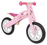 BIKESTAR® Premium Kinderlaufrad für modebewusste Prinzessinnen ab 3 Jahren ★ 12er Natur Holz Edition ★ Flamingo Pink